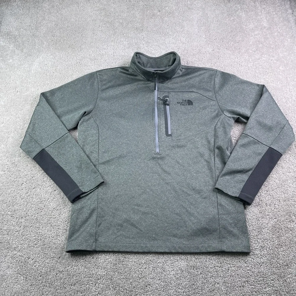 North Face Sweater Mens Medium Grey Canyonlands Half Zip Pullover Tech Fleece